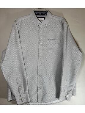 international report dress shirt International Report Button Up Shirt Mens S Small Blue 4 Way Stretch Geometric
